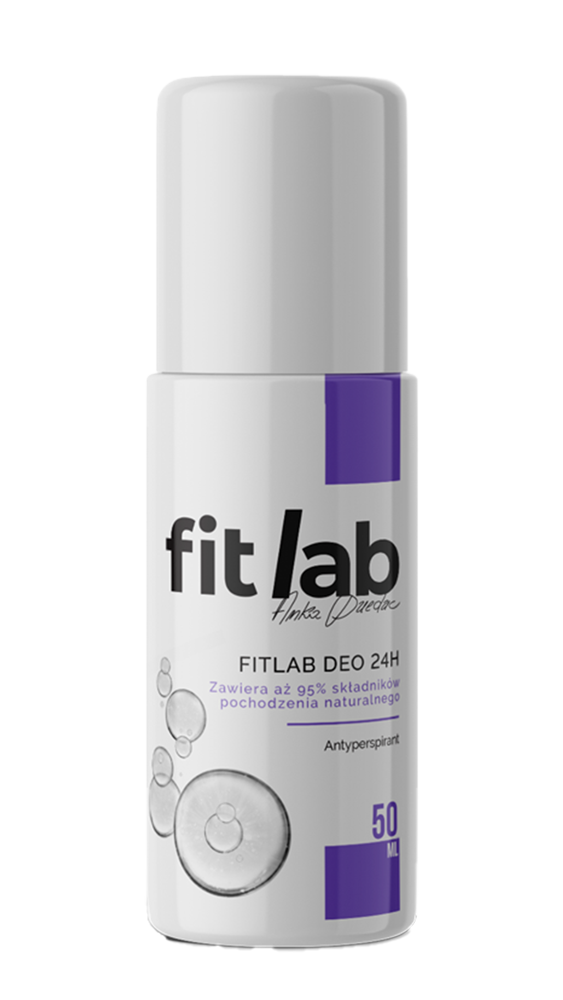 FitLab Antyperspirant DEO 50 ml - bez soli glinu pochłaniający zapach potu i nie zatykający pory